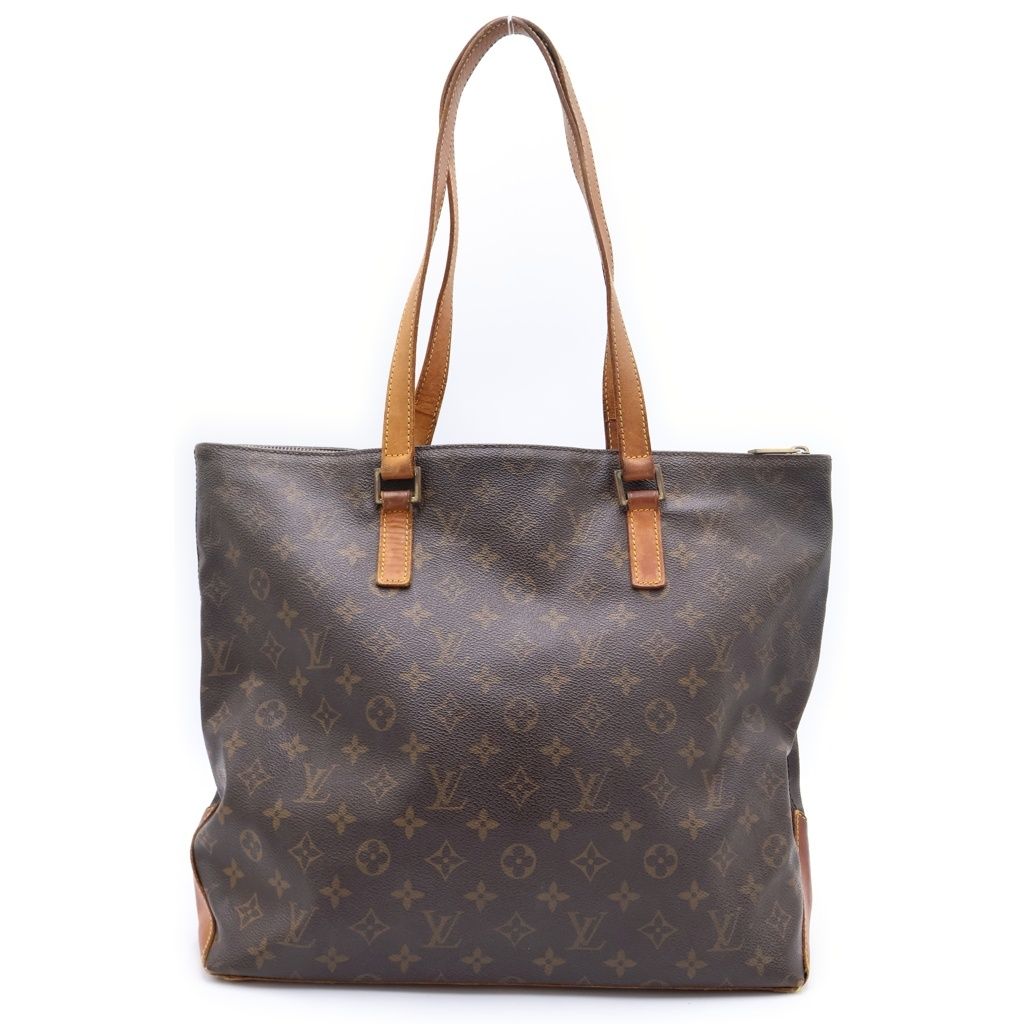 Louis Vuitton Monogram Cabas Mezzo Tote Brown Leather Gold — view 2