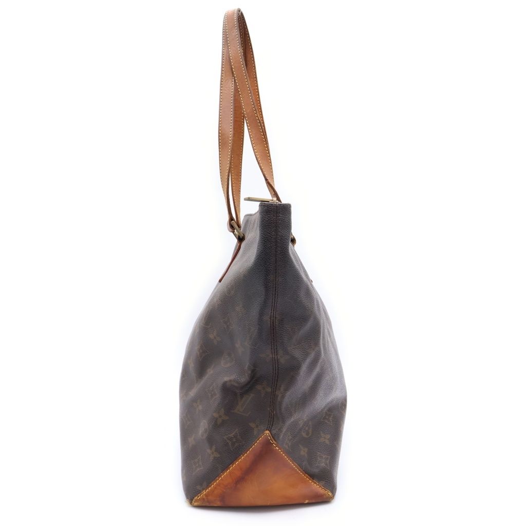 Louis Vuitton Monogram Cabas Mezzo Tote Brown Leather Gold — view 3