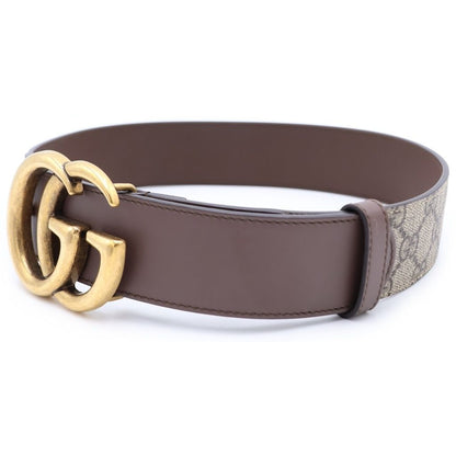 Gucci Buckle GG Supreme Leather Belt Brown