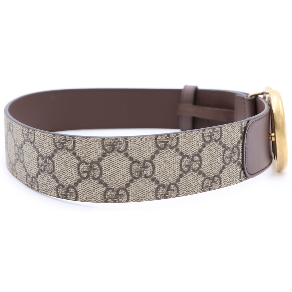 Gucci Buckle GG Supreme Leather Belt Brown — view 3