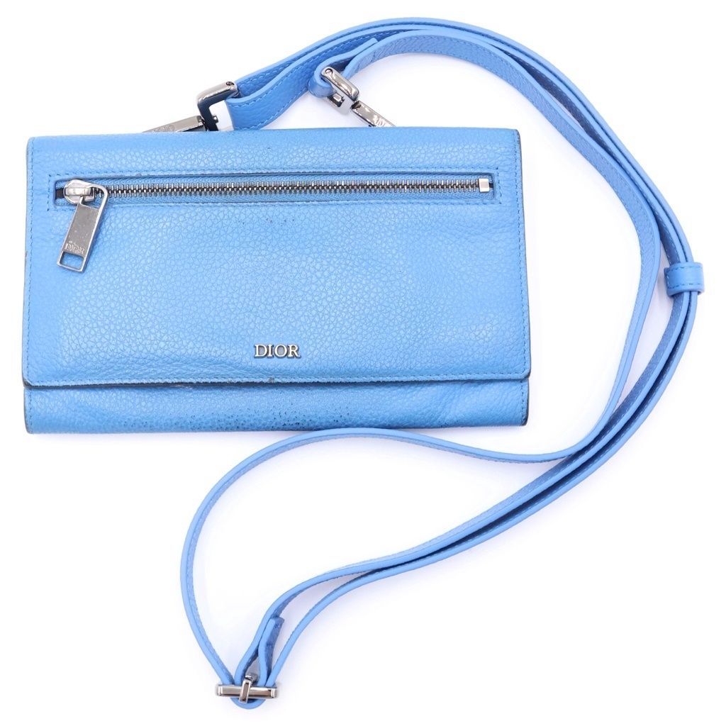 Dior 2-Way Shoulder Wallet Blue 24 BO