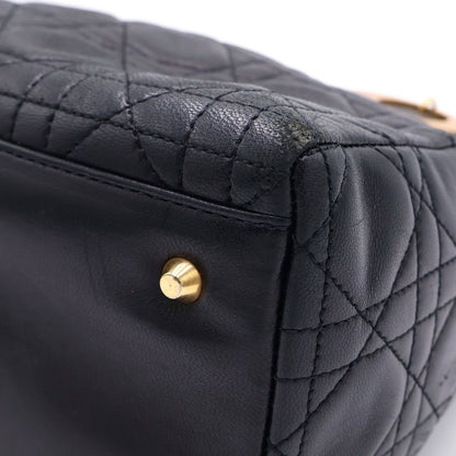 Dior Lady Quilted Bag Handbag Black Leather Gold — view 6