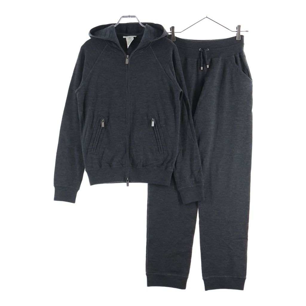 Celine Set Cashmere Knit Zip Up Hoodie Pants Gray