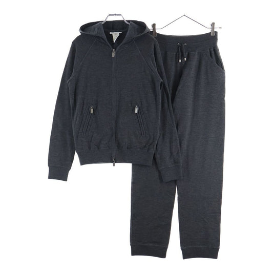 Celine Set Cashmere Knit Zip Up Hoodie Pants Gray