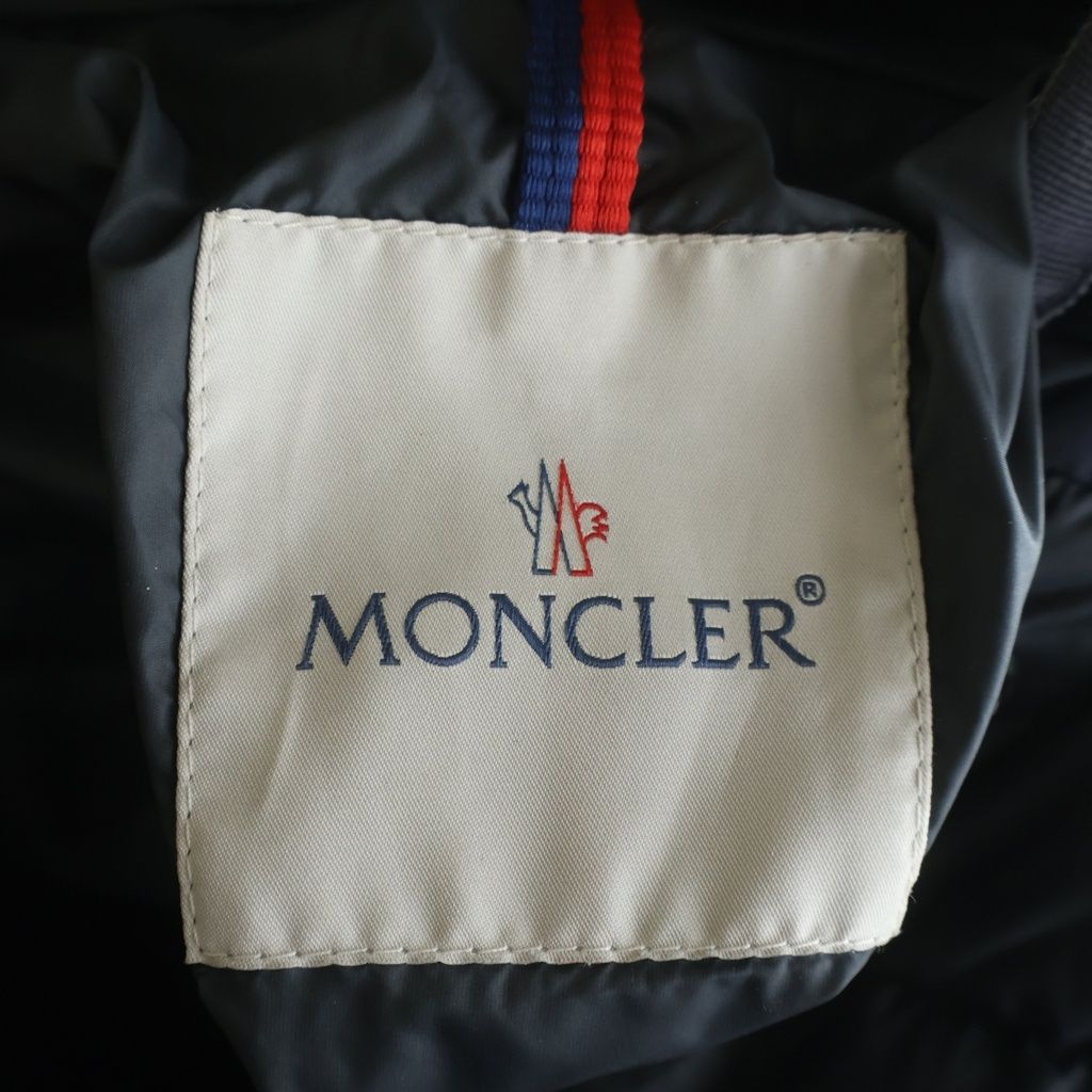 Moncler Hermine Furred Long Down Coat Gray — view 7