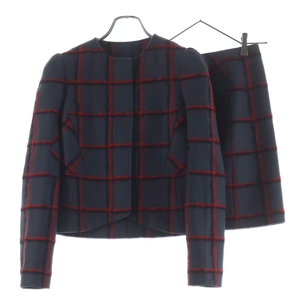 Dior Set Check Mohair Jacket Set Gray