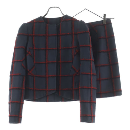 Dior Set Check Mohair Jacket Set Gray