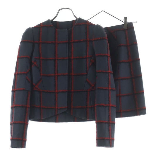 Dior Set Check Mohair Jacket Set Gray