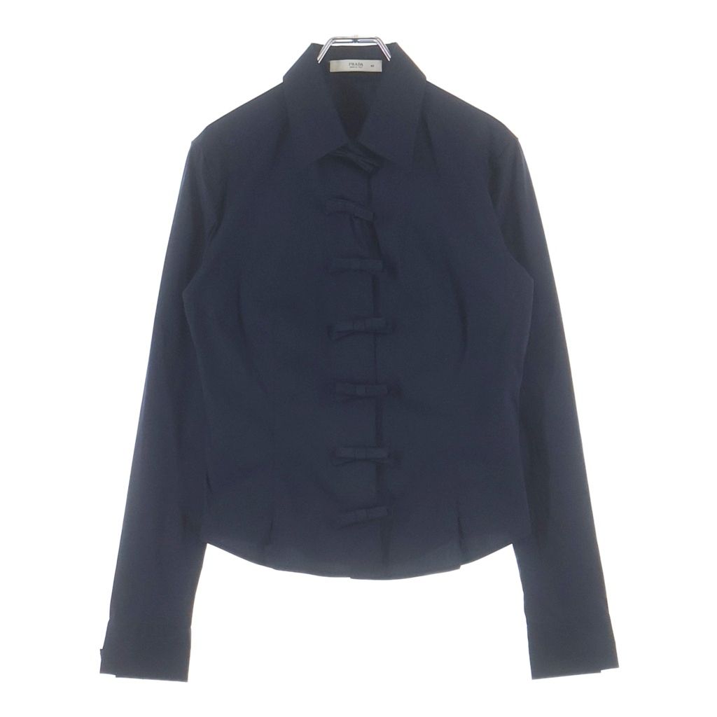 Prada Ribbon Shirt Navy