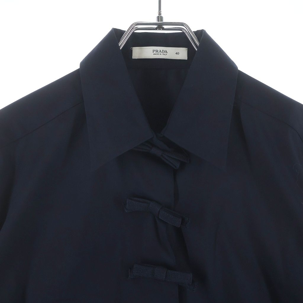 Prada Ribbon Shirt Navy — view 3