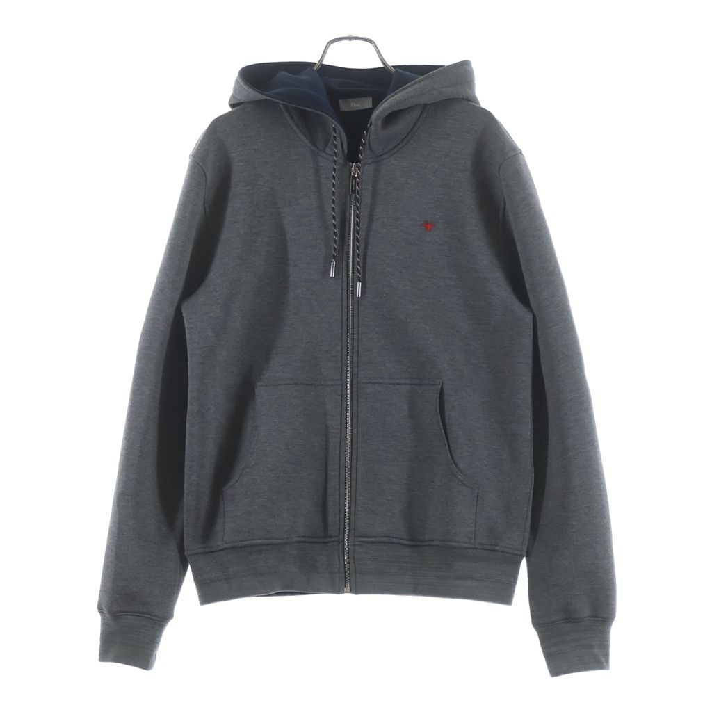 Dior Full Zip Hoodie Gray Cotton