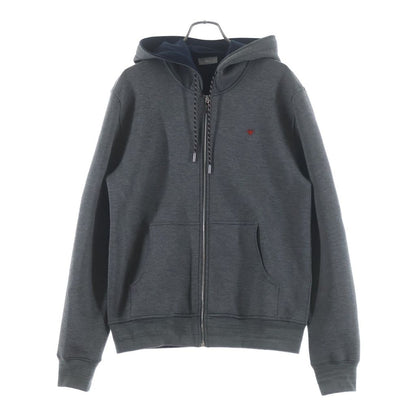 Dior Full Zip Hoodie Gray Cotton