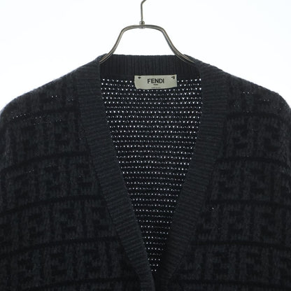 Fendi Zucca Pattern Knit Cardigan Gray 40 — view 3