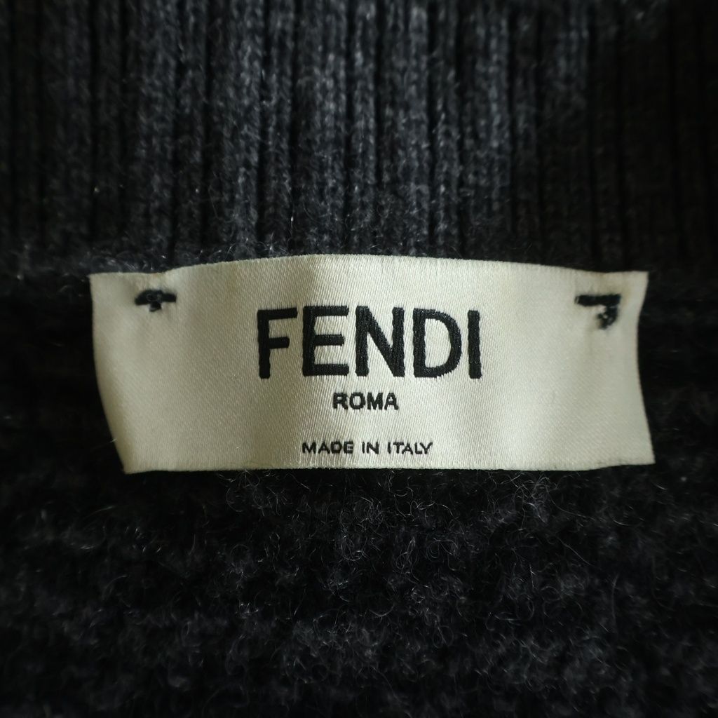 Fendi Zucca Pattern Knit Cardigan Gray 40 — view 6