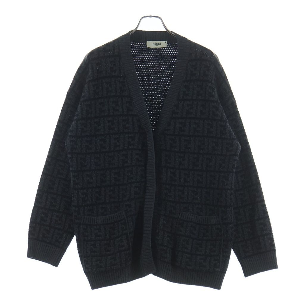 Fendi Zucca Pattern Knit Cardigan Gray 40