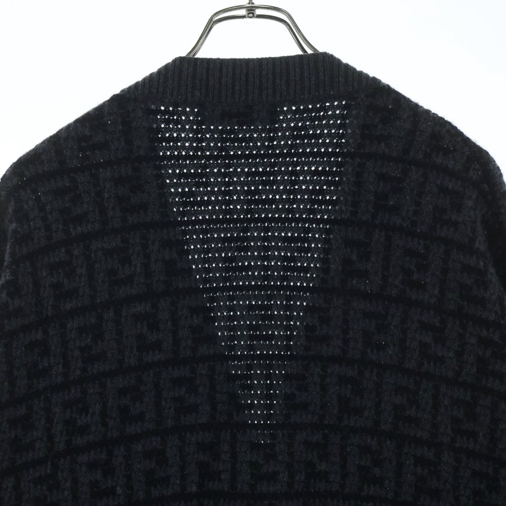 Fendi Zucca Pattern Knit Cardigan Gray 40 — view 4
