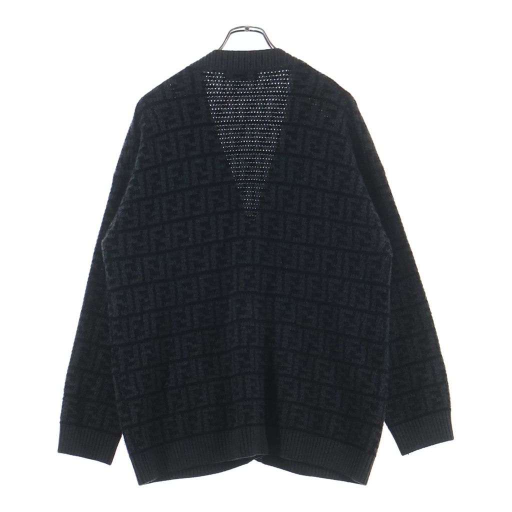 Fendi Zucca Pattern Knit Cardigan Gray 40 — view 2
