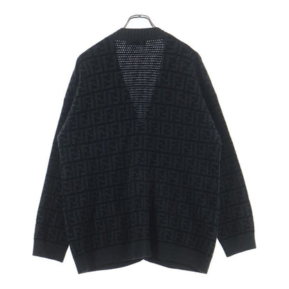 Fendi Zucca Pattern Knit Cardigan Gray 40 — view 2