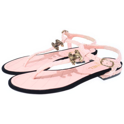 Chanel CC Logo Sandals Pink — view 2