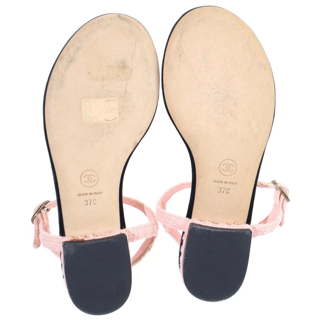 Chanel CC Logo Sandals Pink — view 5