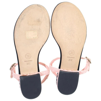Chanel CC Logo Sandals Pink — view 5