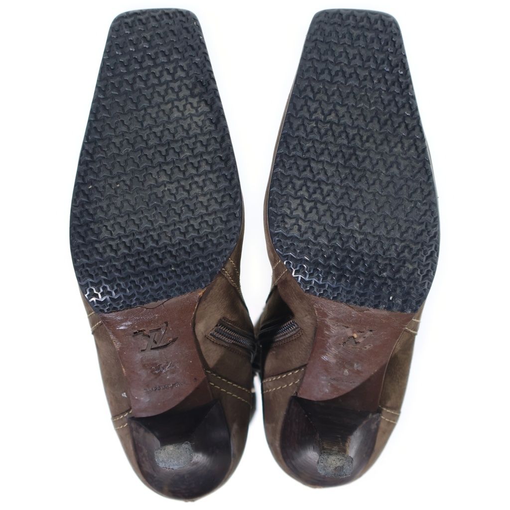 Louis Vuitton Suede Leather Long Boots Brown — view 5