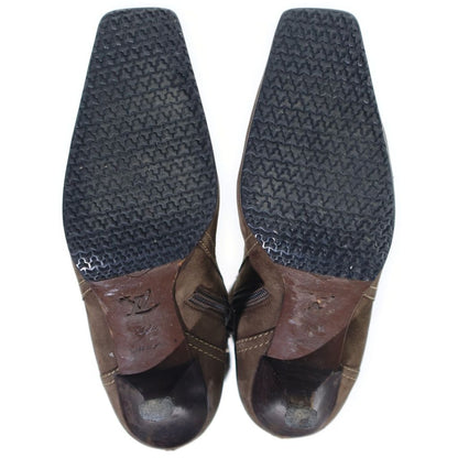 Louis Vuitton Suede Leather Long Boots Brown — view 5