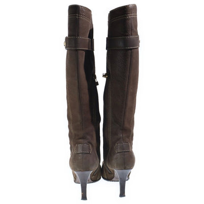 Louis Vuitton Suede Leather Long Boots Brown — view 3