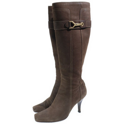 Louis Vuitton Suede Leather Long Boots Brown — view 2