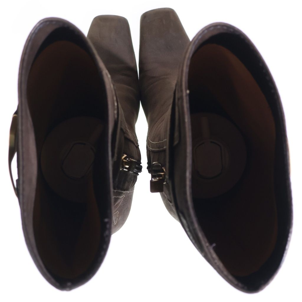 Louis Vuitton Suede Leather Long Boots Brown — view 4