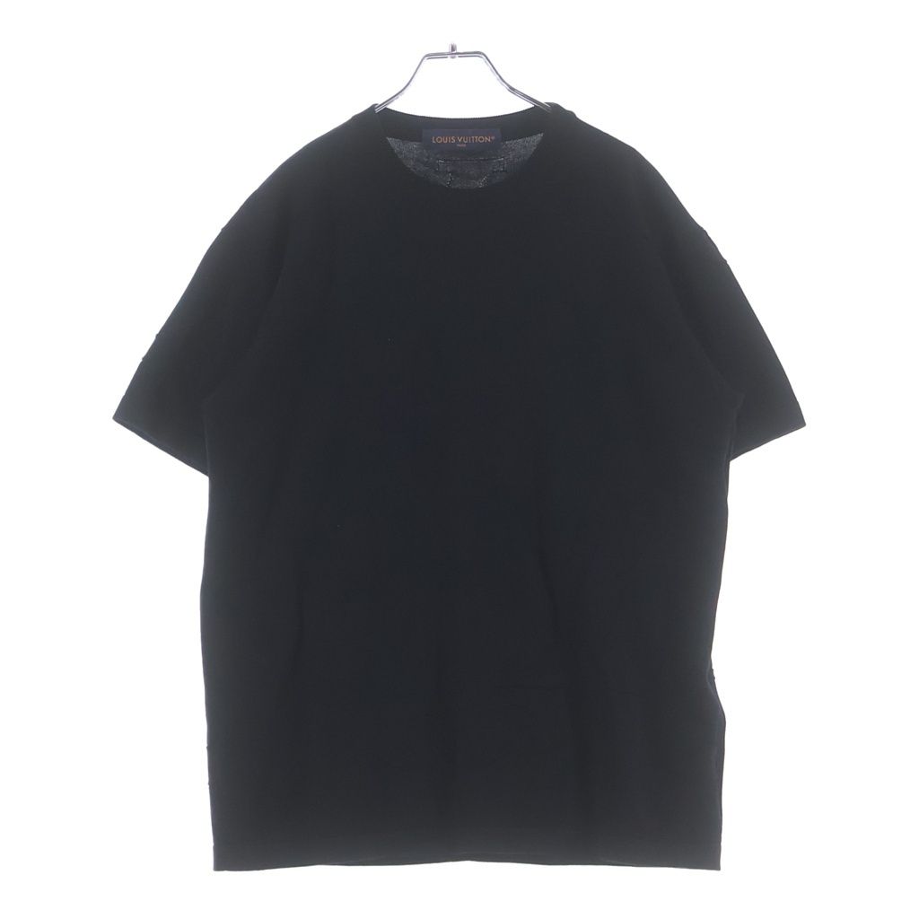 Louis Vuitton Monogram Short Sleeve Cotton Crew Neck Short Knit T-Shirt Black