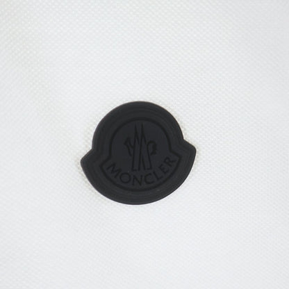 Moncler SS Polo Rubber Logo Short Sleeve Shirt White — view 6
