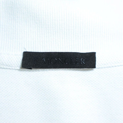 Moncler SS Polo Rubber Logo Short Sleeve Shirt White — view 7