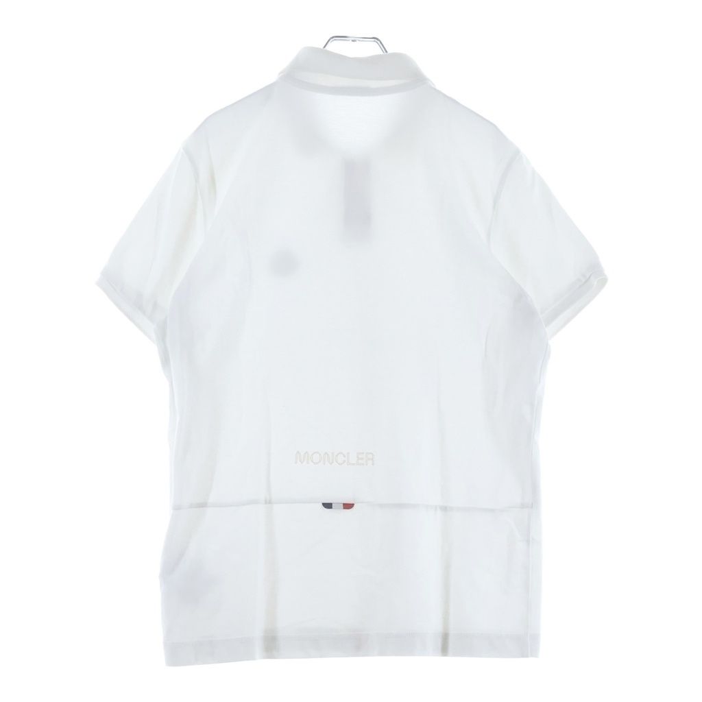 Moncler SS Polo Rubber Logo Short Sleeve Shirt White — view 2