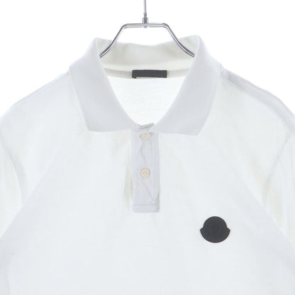 Moncler SS Polo Rubber Logo Short Sleeve Shirt White — view 3