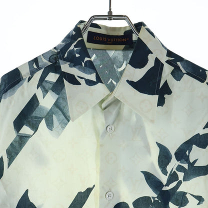 Louis Vuitton Monogram Flower Print All Over Pattern Cotton Poplin Shirt White — view 3