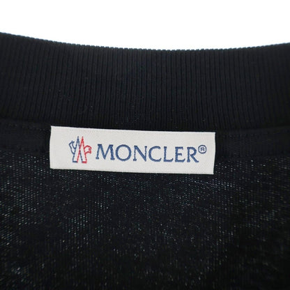 Moncler Safari Tee Front Logo Print T-Shirt Short Sleeve Crew Neck Top Black — view 7