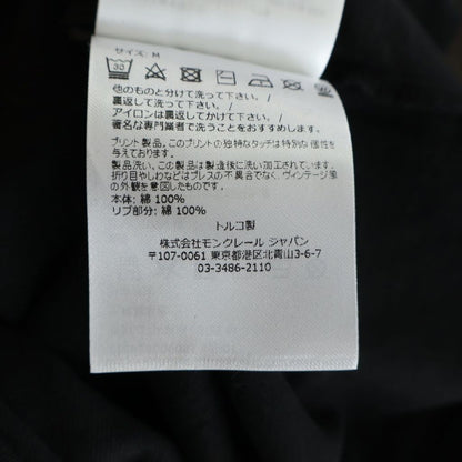 Moncler Safari Tee Front Logo Print T-Shirt Short Sleeve Crew Neck Top Black — view 8