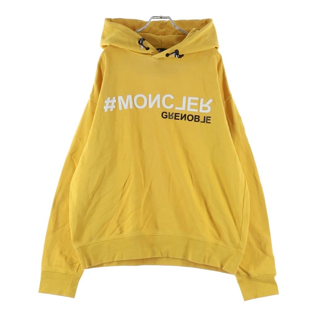 Moncler Grenoble Maglia Con Cappuccio Logo Pullover Hoodie Yellow
