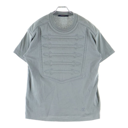 Louis Vuitton LV Logo Embroidery Napoleon Crew Neck Short Sleeve T-Shirt Gray