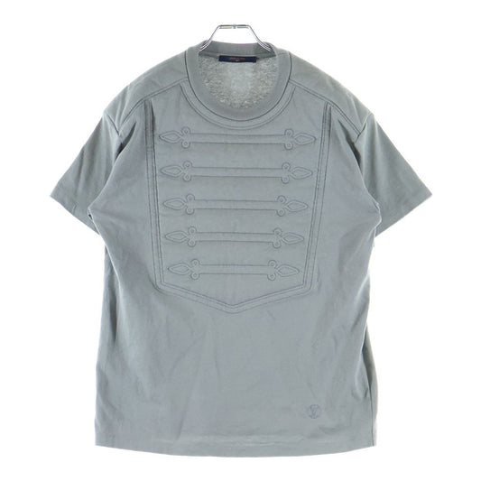 Louis Vuitton LV Logo Embroidery Napoleon Crew Neck Short Sleeve T-Shirt Gray