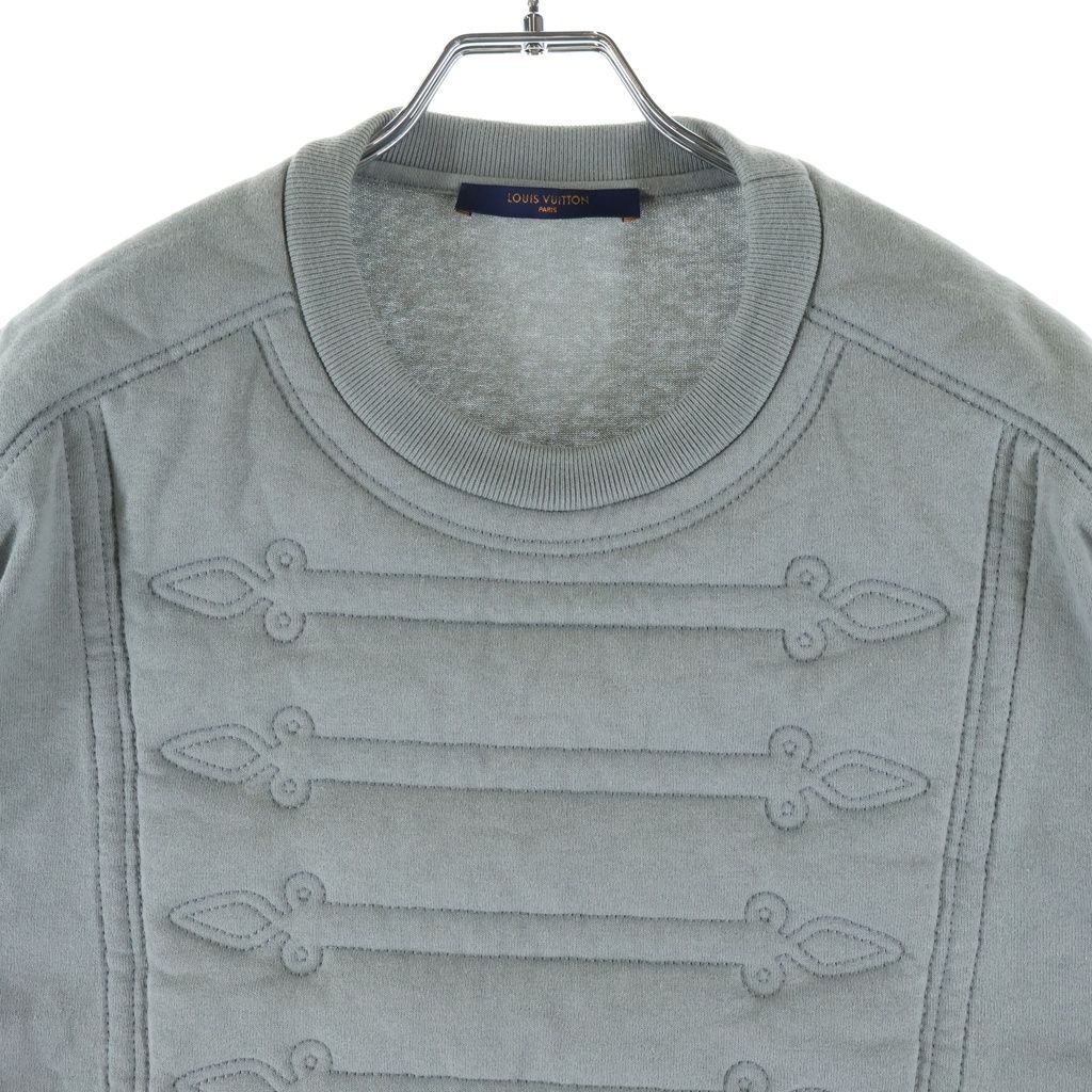 Louis Vuitton LV Logo Embroidery Napoleon Crew Neck Short Sleeve T-Shirt Gray — view 3
