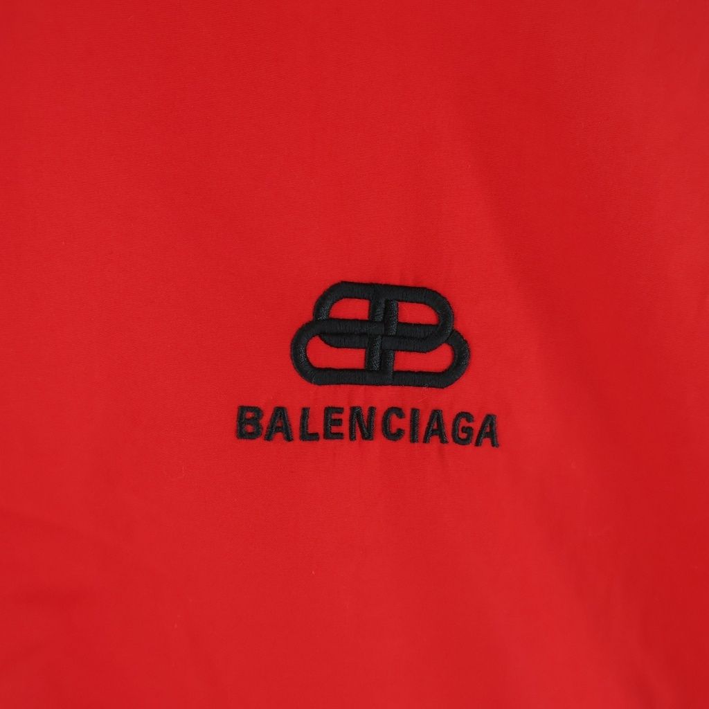 Balenciaga Front BB Logo Embroidery Zip Up Nylon Track Jacket Black — view 5
