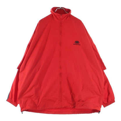 Balenciaga Front BB Logo Embroidery Zip Up Nylon Track Jacket Black