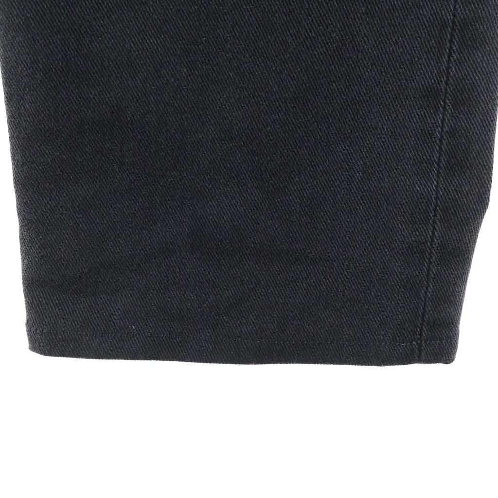 Louis Vuitton Zipper Fly Leather Patch Slim Straight Denim Pants Black — view 5