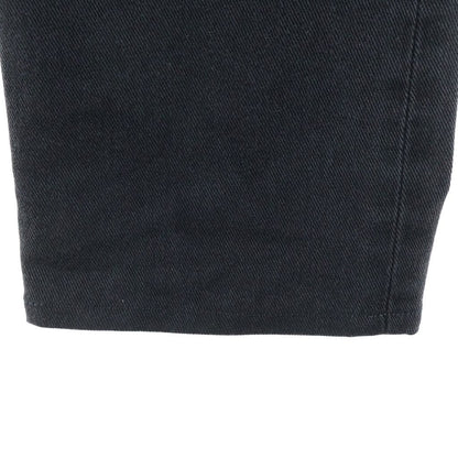 Louis Vuitton Zipper Fly Leather Patch Slim Straight Denim Pants Black — view 5