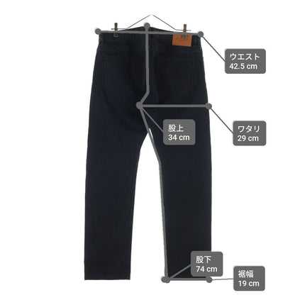 Louis Vuitton Zipper Fly Leather Patch Slim Straight Denim Pants Black — view 9