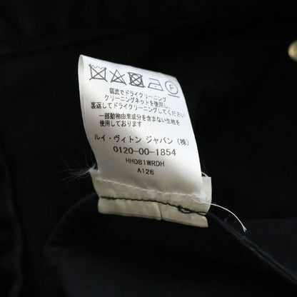 Louis Vuitton Zipper Fly Leather Patch Slim Straight Denim Pants Black — view 8