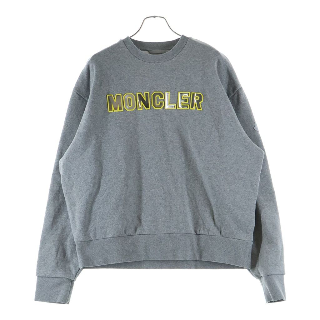 Moncler Felpa Logata Fleece Mirror Logo Sweatshirt Gray