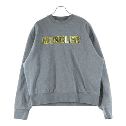Moncler Felpa Logata Fleece Mirror Logo Sweatshirt Gray
